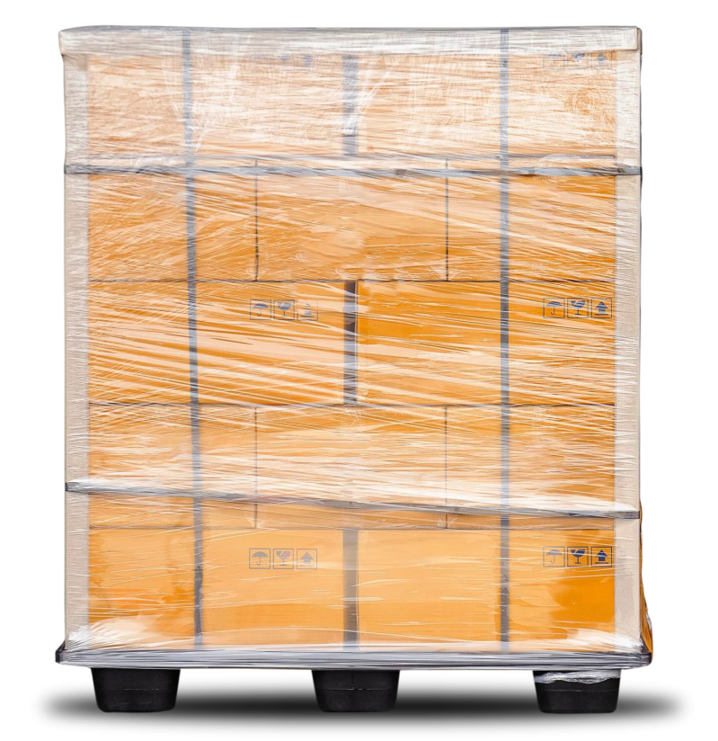 cajas sobre tarima y emplaye